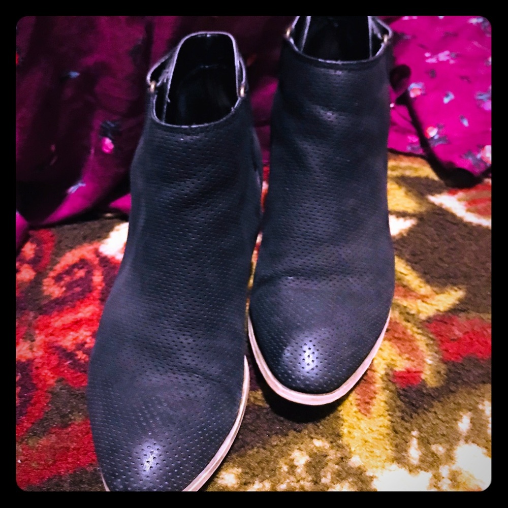Black Leather Booties